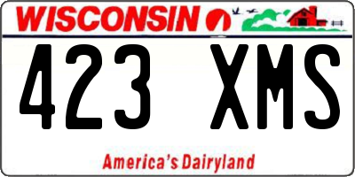 WI license plate 423XMS