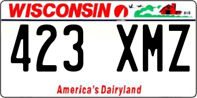 WI license plate 423XMZ