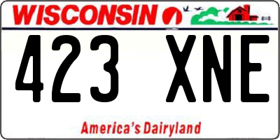 WI license plate 423XNE