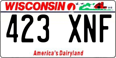 WI license plate 423XNF
