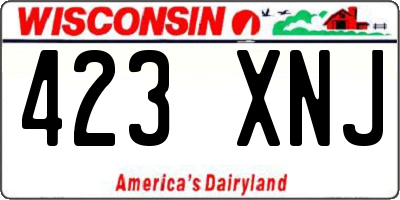 WI license plate 423XNJ
