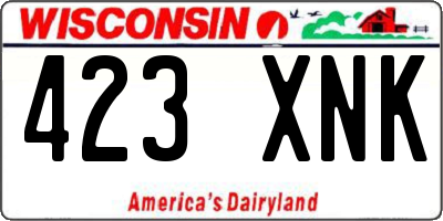 WI license plate 423XNK
