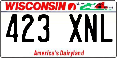 WI license plate 423XNL