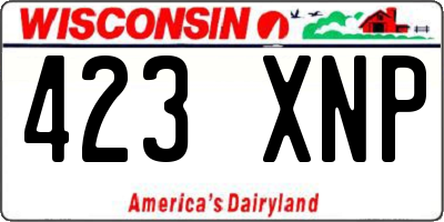 WI license plate 423XNP