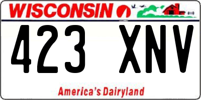 WI license plate 423XNV
