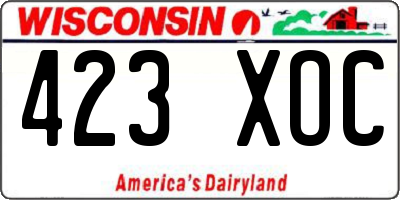WI license plate 423XOC