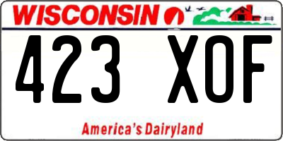 WI license plate 423XOF