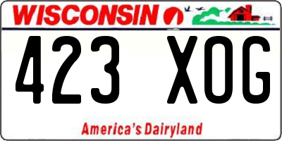 WI license plate 423XOG