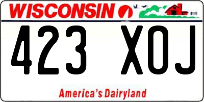 WI license plate 423XOJ