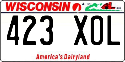 WI license plate 423XOL