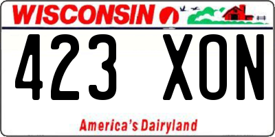WI license plate 423XON