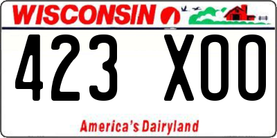 WI license plate 423XOO