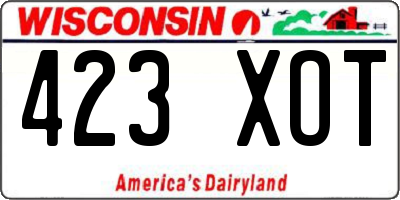 WI license plate 423XOT