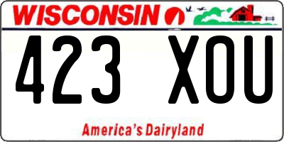 WI license plate 423XOU
