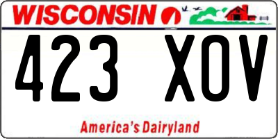 WI license plate 423XOV