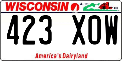 WI license plate 423XOW
