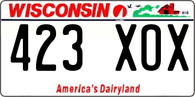 WI license plate 423XOX