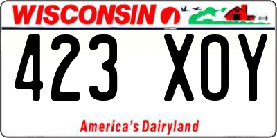 WI license plate 423XOY