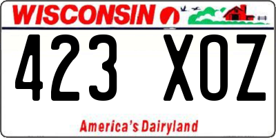 WI license plate 423XOZ