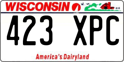 WI license plate 423XPC