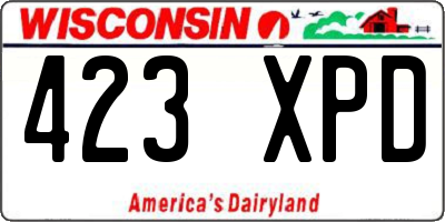 WI license plate 423XPD