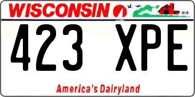 WI license plate 423XPE