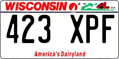 WI license plate 423XPF