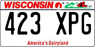 WI license plate 423XPG