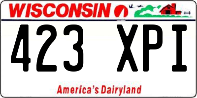 WI license plate 423XPI