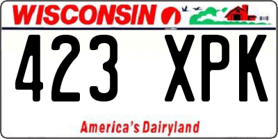 WI license plate 423XPK