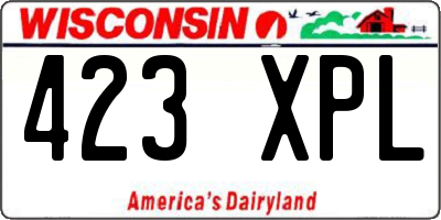WI license plate 423XPL