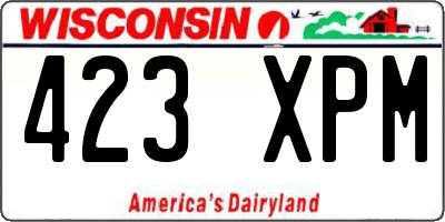 WI license plate 423XPM