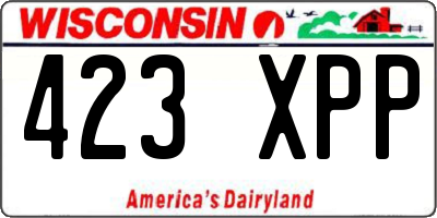 WI license plate 423XPP