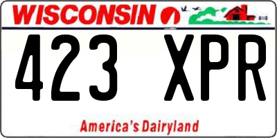 WI license plate 423XPR