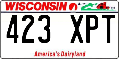WI license plate 423XPT
