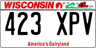 WI license plate 423XPV