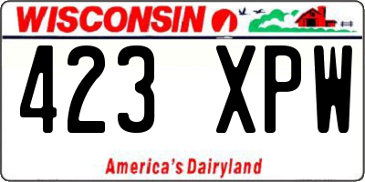 WI license plate 423XPW