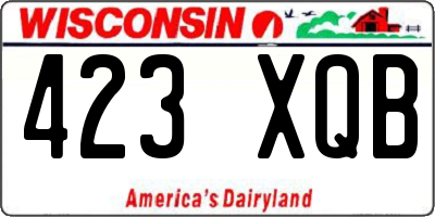 WI license plate 423XQB