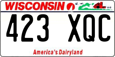 WI license plate 423XQC