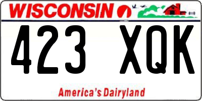 WI license plate 423XQK