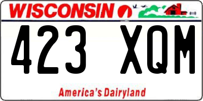 WI license plate 423XQM