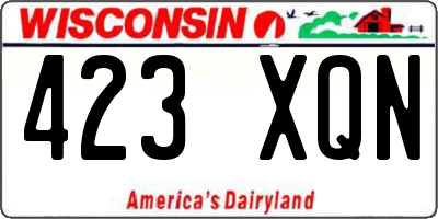 WI license plate 423XQN