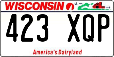WI license plate 423XQP