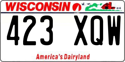 WI license plate 423XQW