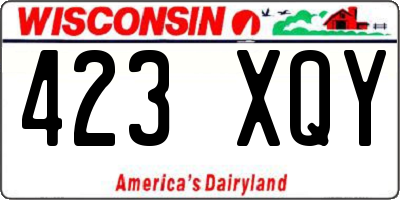 WI license plate 423XQY