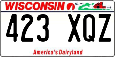 WI license plate 423XQZ