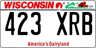 WI license plate 423XRB