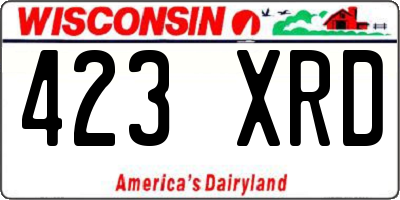 WI license plate 423XRD