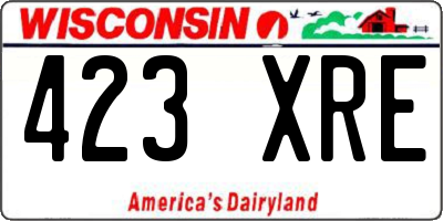 WI license plate 423XRE