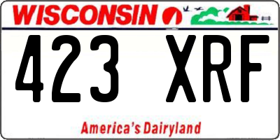 WI license plate 423XRF